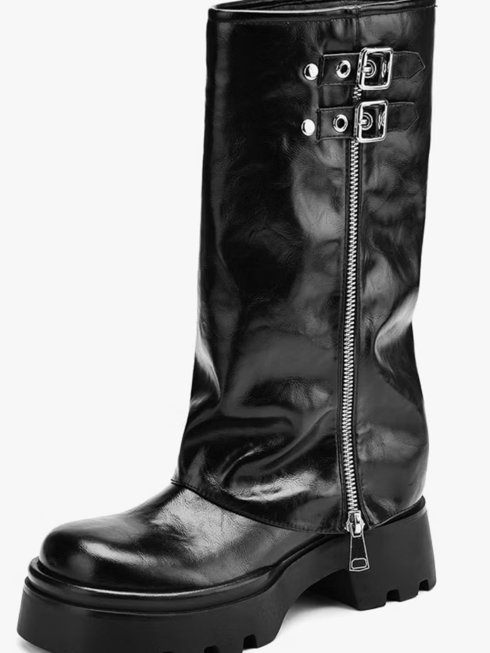 Women's Knee High Moto Riding Boots